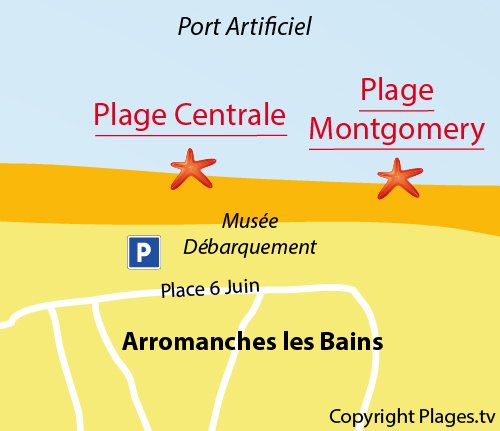 Map of Central Beach in Arromanches les Bains