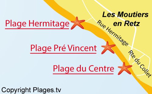 Carte de la plage du Centre - Les Moutiers en Retz