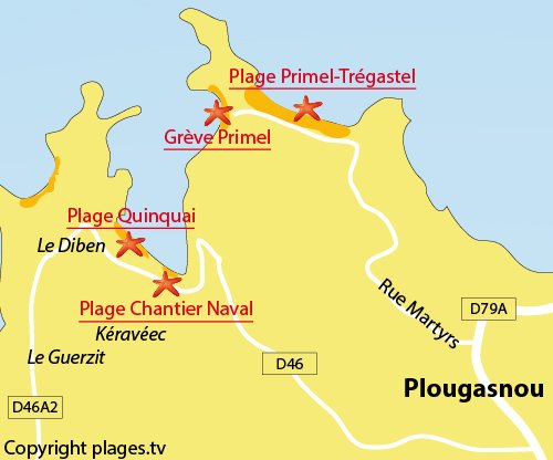 Carte de la plage du Chantier Naval à Plougasnou