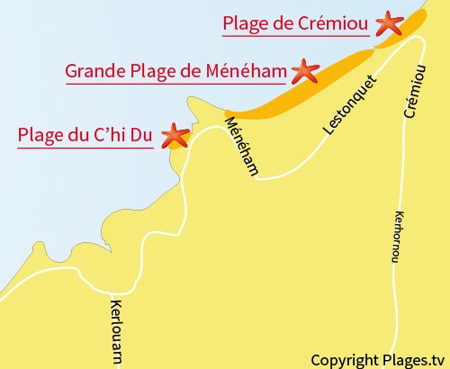 Carte de la plage du Chi Du à Ménéham