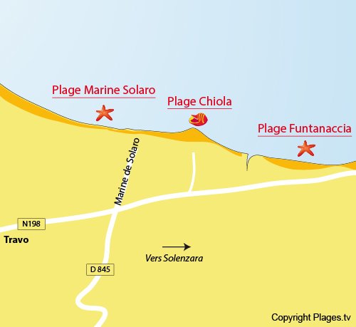 Mappa della Spiaggia di Chiola a Solaro