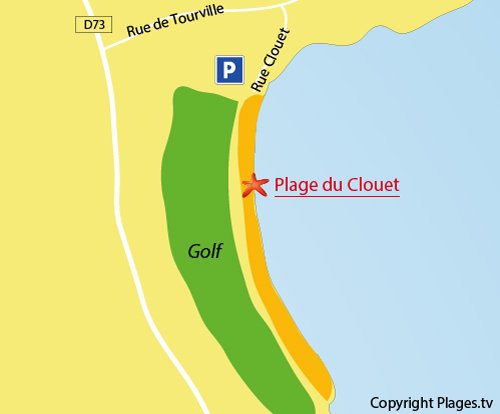 Map of Clouet Beach in Carantec