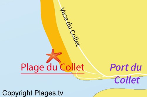 Carte de la plage du Collet - Les Moutiers-en-Retz