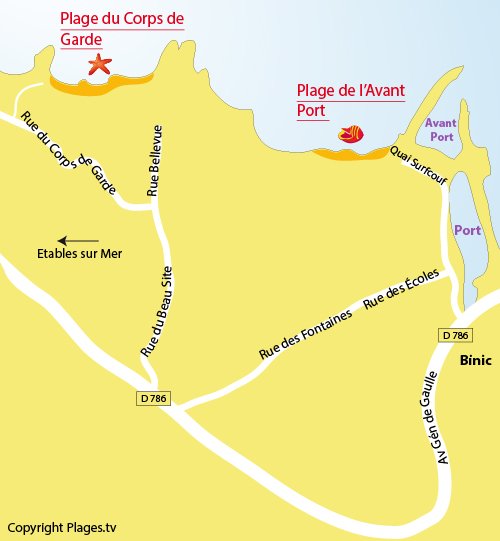 Plan de la plage du Corps de Garde de Binic