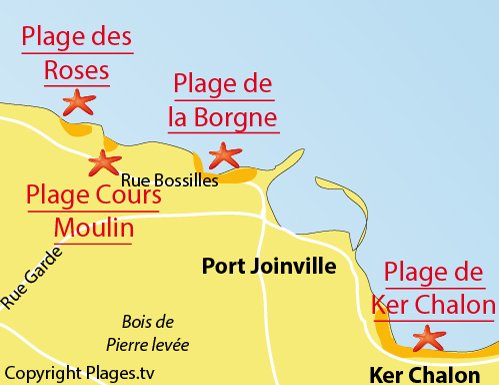 Plan de la plage du Cours Moulin de l'ile d'Yeu