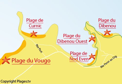 Carte de la plage de Curnic à Guisseny