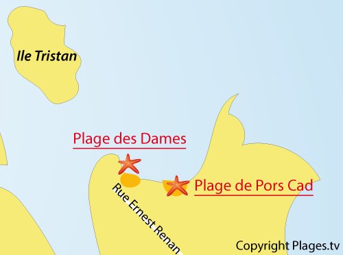 Carte de la plage des Dames à Douarnenez