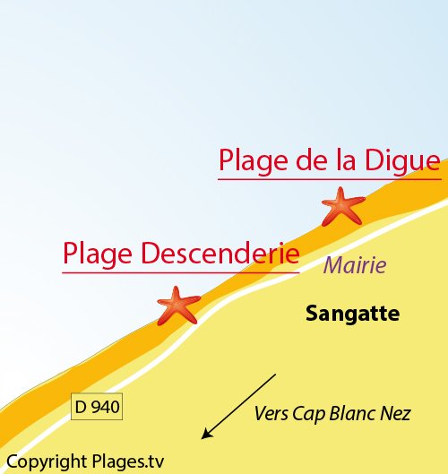 Map of the Descenderie Beach in Sangatte