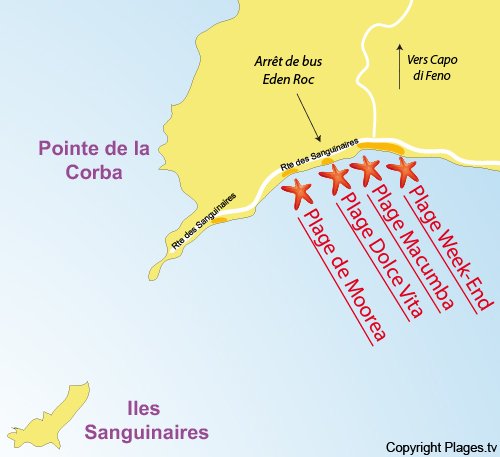 Mappa spiaggia Dolce Vita a Ajaccio