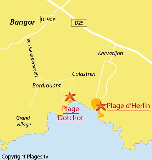 Map of Dotchot Beach in Belle Ile en Mer