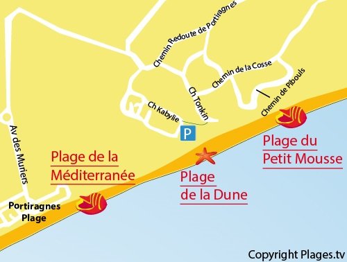 Mappa della Spiaggia della Duna - Vias