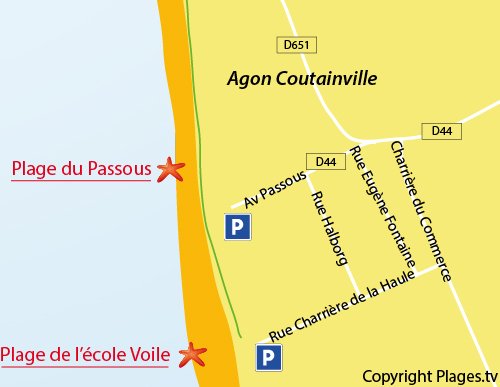 Plage de l'école de voile de Coutainville