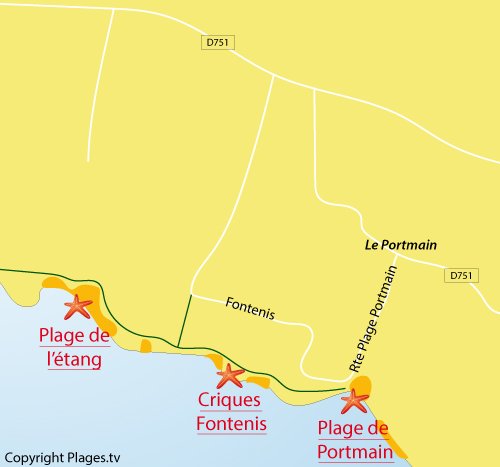 Mappa della Spiaggia dell'Etang a Pornic