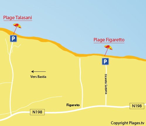 Plan de la plage de Figaretto