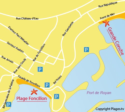 Map of Foncillon Beach in Royan