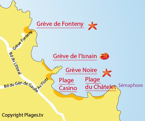 Carte de la plage de Fonteny à St Quay Portrieux