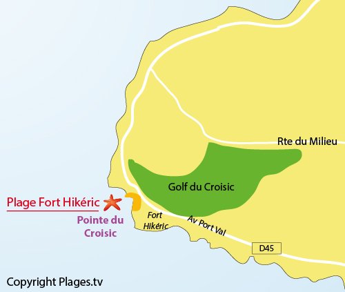 Mappa della Spiaggia di Fort Hikéric - Le Croisic