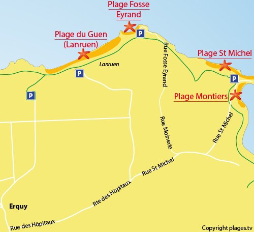 Carte de la plage de la Fosse Eyrand à Erquy