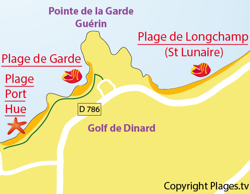 Map of Garde Beach in St Briac sur Mer