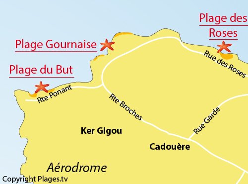 Plan de la plage de la Gournaise sur l'ile d'Yeu