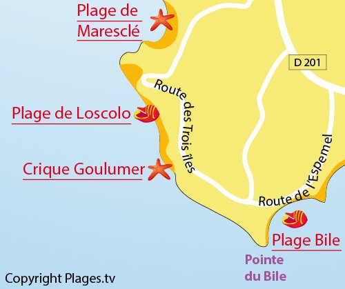 Plan de la plage Goulumer à Pénestin