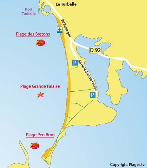 Map of Great Cliff Beach in La Turballe