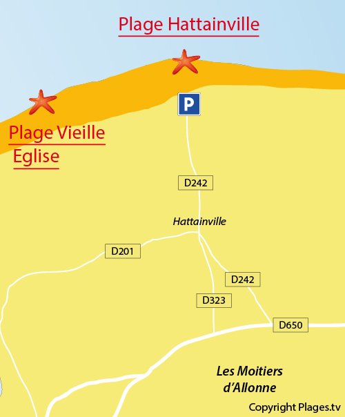 Map of Hattainville Beach in France