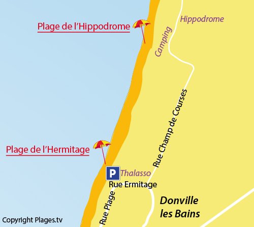 Carte de la plage de l'Hippodrome de Donville