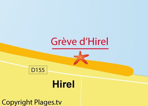 Map of Hirel beach in France