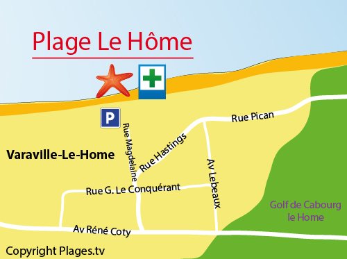 Map of Le Home beach in Varaville