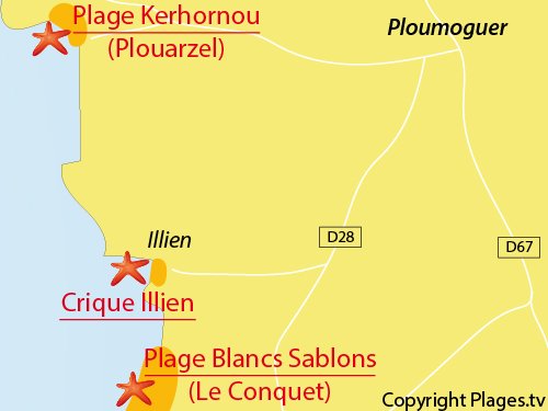 Carte de la plage Illien à Ploumoguer