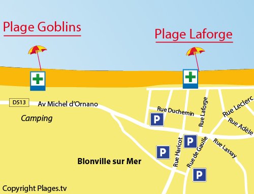 Carte de la plage Laforge de Blonville sur Mer