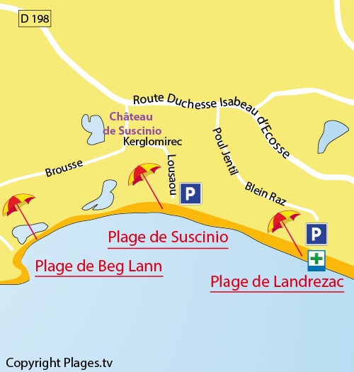 Plan de la plage de Landrezac à Sarzeau