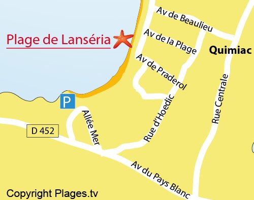 Plan de la plage de Lanséria à Quimiac