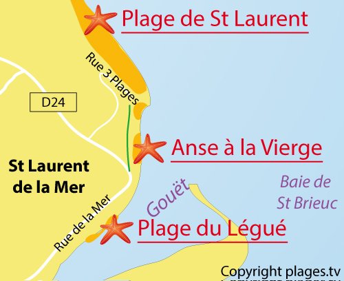 Carte de la plage du Légué à Plérin