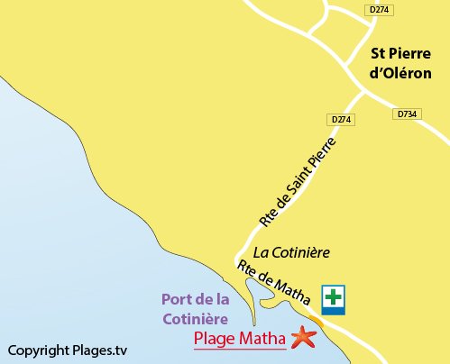 Map of Matha Beach in Oléron