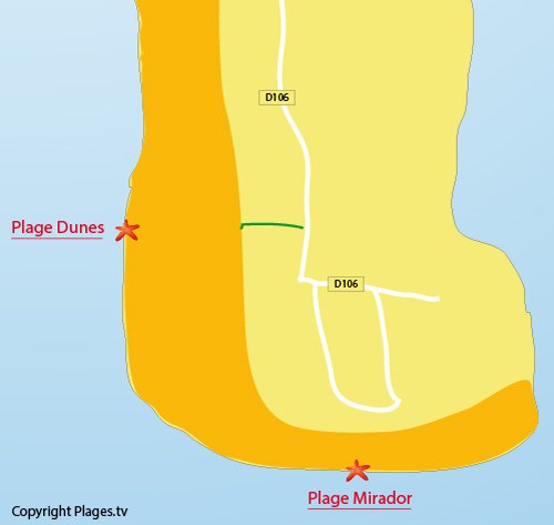 Plan de la plage du Mirador du Cap Ferret