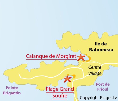 Map of Morgiret calanque in Frioul - Marseille