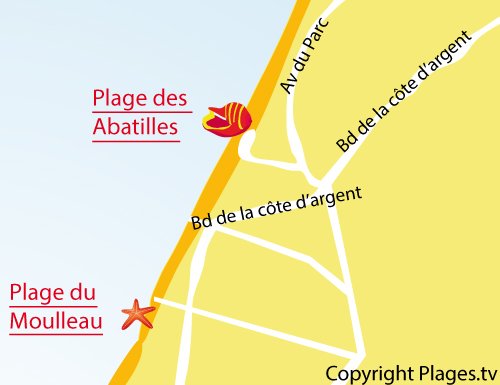 Plan de la plage du Moulleau à Arcachon