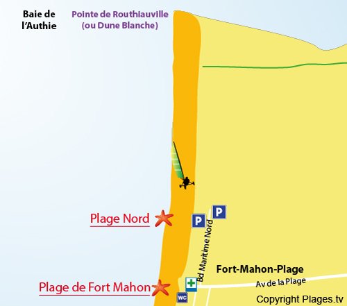 Map of North Beach in Fort Mahon