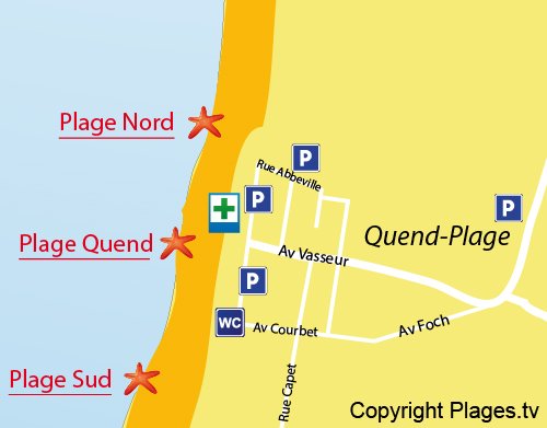 Plan de la plage Nord de Quend