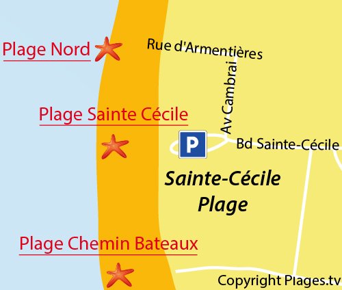 Carte de la plage Nord de Sainte Cécile