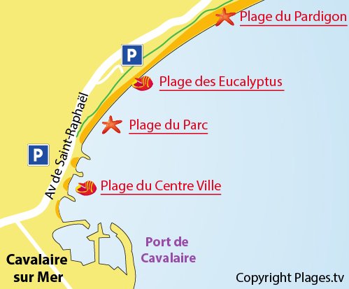 Mappa della Spiaggia del Parc a Cavalaire sur Mer