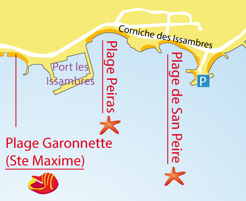 Map of Beach Peiras - Les Issambres - France