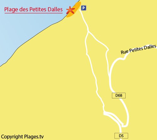 Map of Petites Dalles Beach - Normandy