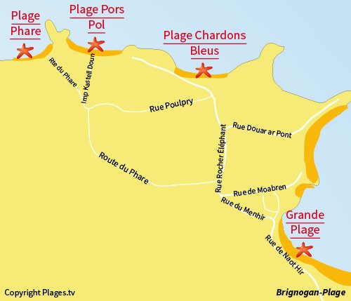 Mappa della Spiaggia del Faro - Brignogan