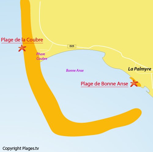 Map of Coubre beach - La Tremblade