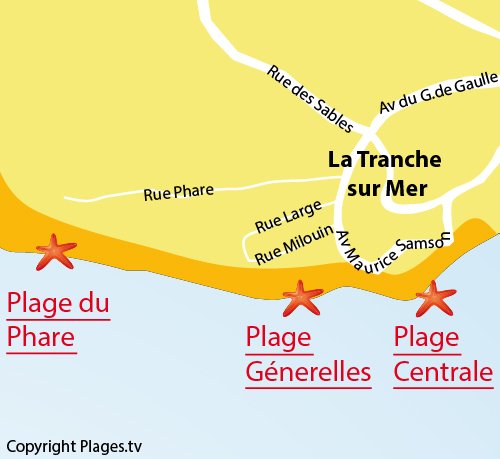 Carte de la plage du Phare à La Tranche