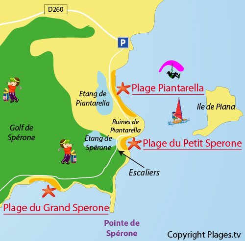 Map of Piantarella Beach - Bonifacio