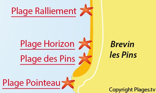 Carte de la plage des Pins - St Brevin les Pins